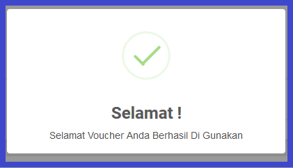 kupon gratis berhasil
