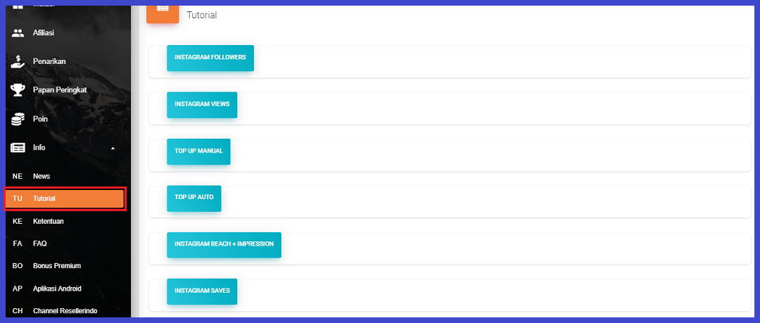tutorial fitur aplikasi penambah followers / panel smm