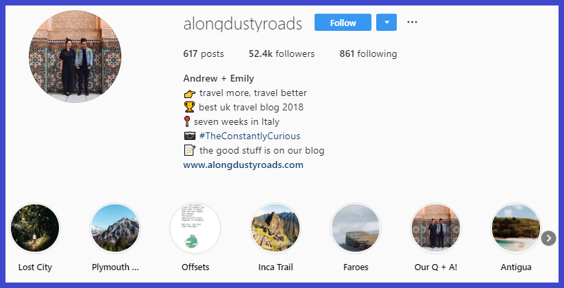 akun selebgram dan influencer Instagram niche travel