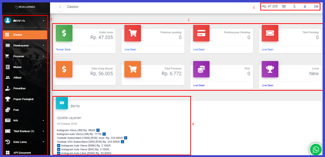 cara menggunakan aplikasi penambah followers Resellerindo