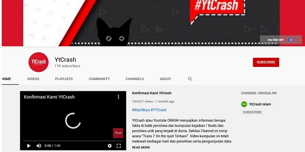 Kontroversi YTCrash Dihapus Video dan Akun